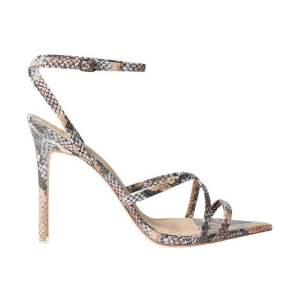 NEW Black Suede Studio Kris Ankle Strap Sandals in Python - Size EU37.5 US7 - Picture 2 of 13